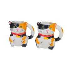 Pier 1 Imports Mugs Calico Cat Surprise Mouse Inside 3D Coffee Cup-Set of 2 - $29.20