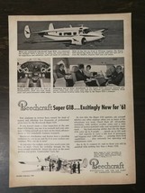 Vintage 1961 Beechcraft Super G19 Airplane Full Page Original Ad - $6.64
