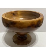 Vintage Mid Century Wooden MCM Pedestal Bowl Approx 9.5x7x6” - £50.95 GBP