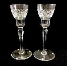 Pair Orrefors Clear Glass Tall Taper Candle Holders Candlesticks Sweden ... - £29.86 GBP