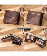 Genuine Leather Men Wallet RFID Blocking Short Coin Purse with Card Slots - $61.72 CAD+