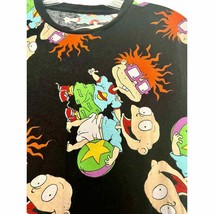 90&#39;s Nickelodeon Rugrats Tommy and Chuckie Black T-Shirt Men&#39;s Medium Y2K - £7.91 GBP