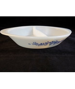 Vintage Glasbake Currier &amp; Ives Divided Baking Dish J-2352 RARE BLUE DEC... - $18.81 CAD