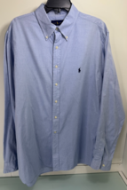 Polo Ralph Lauren Men Shirt 18 36/37 2XL Chambray Blue Button Up Long Sl... - $14.82