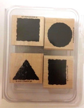 Stampin&#39; Up LITTLE SHAPES Set of 4 Rubber Stamps 2000 NEW Circle Triangle Circle - £4.71 GBP