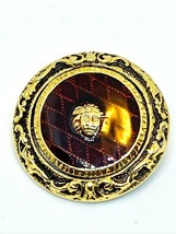 Versace Vintage Medusa Head Shank Button with Brown color lacquer and bo... - $7,305.58 MXN