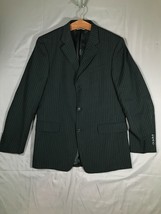 Kenneth Cole New York Black w/White Pin Stripe Suit Jacket Men&#39;s 42L 100... - $37.82