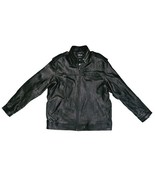 Vintage Marc Buchanan Pelle Pelle Black Cracked Leather Moto Jacket Mens 56 - $206.20 CAD