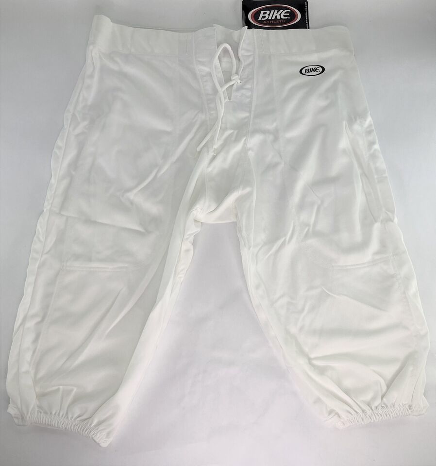 BIKE Athletic Football Pants White Protective Practice Pants w/Pad Slots... - $7.99