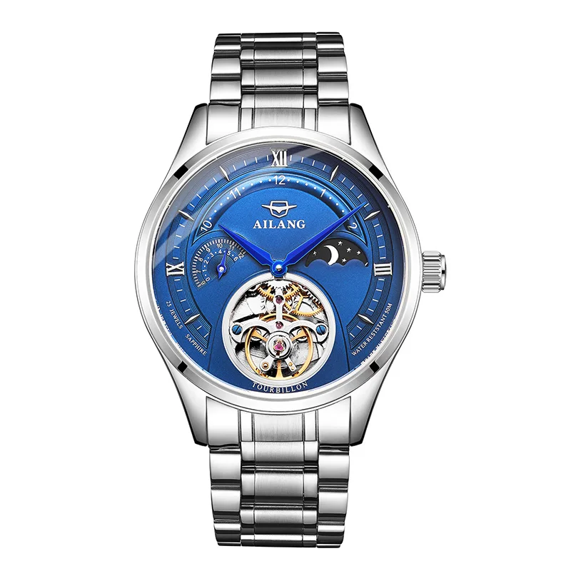  Automatic Mechanical Watch  Men&#39;s     Sapphire Genuine Leather   Tourbillon Hol - £52.75 GBP