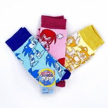 Sonic the Hedgehog Crew Socks - 3 pairs - Men&#39;s Size 8-12 - Blue/Pink/Yellow - £14.25 GBP