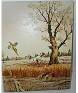 C Carson Painting on Canvas Signed Country Farmhouses Dog Pheasant Trees... - £27.96 GBP