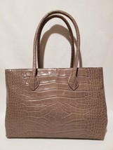 Furla Italian Leather Embossed Crocodile Tote Shoulder Bag Satchel Handb... - $74.25