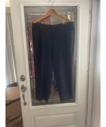 Lands&#39; End Dress Pants Women 18 Black Straight Leg Black Pockets 38.5X26 - $16.14 CAD