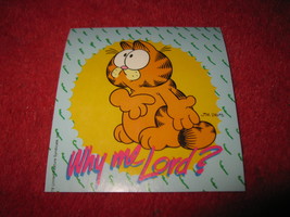 (MX-1) vintage 1978 3&quot; x 3&quot; Garfiled Sticker - &quot; Why Me Lord? &quot;  - £1.36 GBP