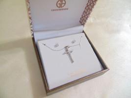 Giani Bernini 15&quot; Sterling Silver Cubic Zirconia Cross &amp; Stud Earrings C324 $85 - $35.51