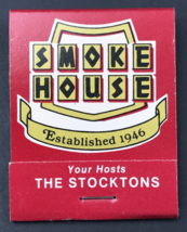 Smoke House Toluca Restaurant Matchbook Stocktons Burbank CA Full 20 Uns... - $9.49