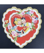 Antique Victorian Valentine Die Cut Embossed Dearest Valentine Young Couple - $14.85