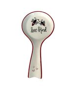 Fig & Fern Bee Kind Ceramic Spoon Rest White Red Farmhouse Kitchen - $16.20