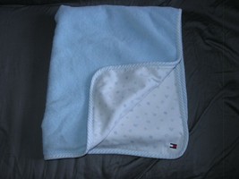 Tommy HIlfiger Baby Boy White Blue Blanket Cotton/Fleece Sailboat Anchor Star - £40.18 GBP