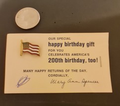 Vintage 1976 American Flag Pin Double Birthday Greeting Gift Japan Opened - £3.13 GBP