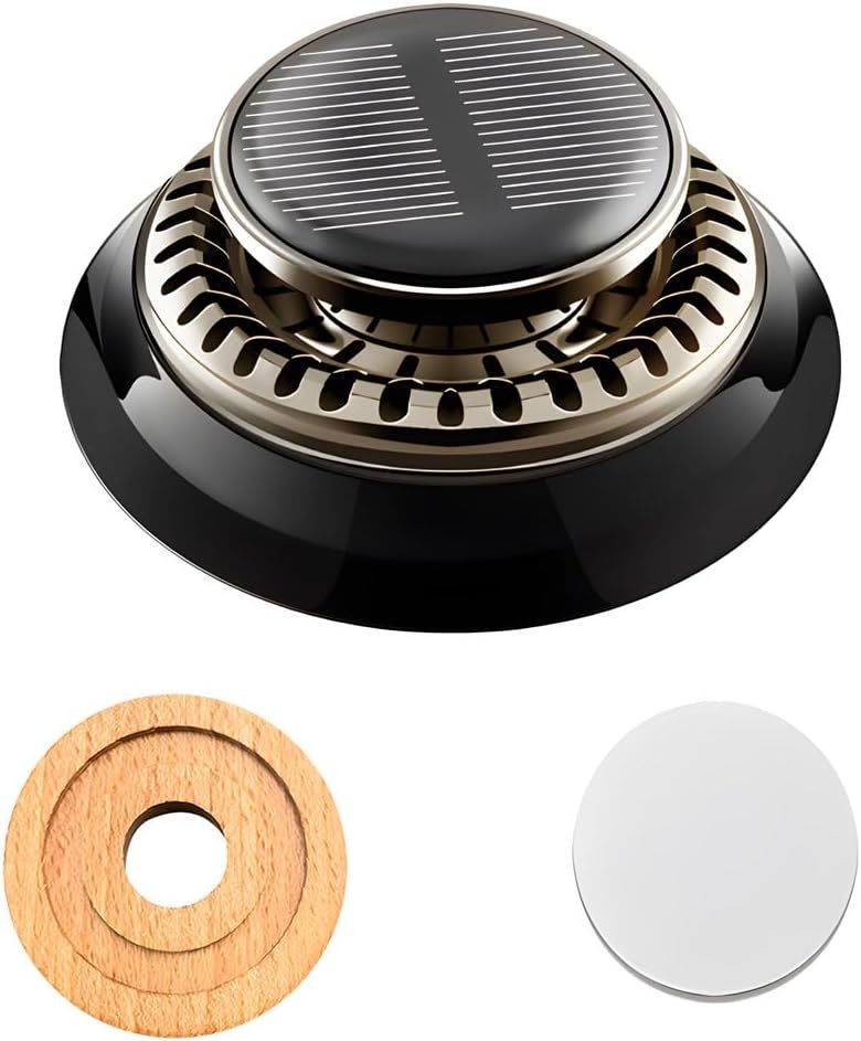 Car Air Freshener, Rotating Solar Power Auto Essential Oil Diffuser with... - $20.97