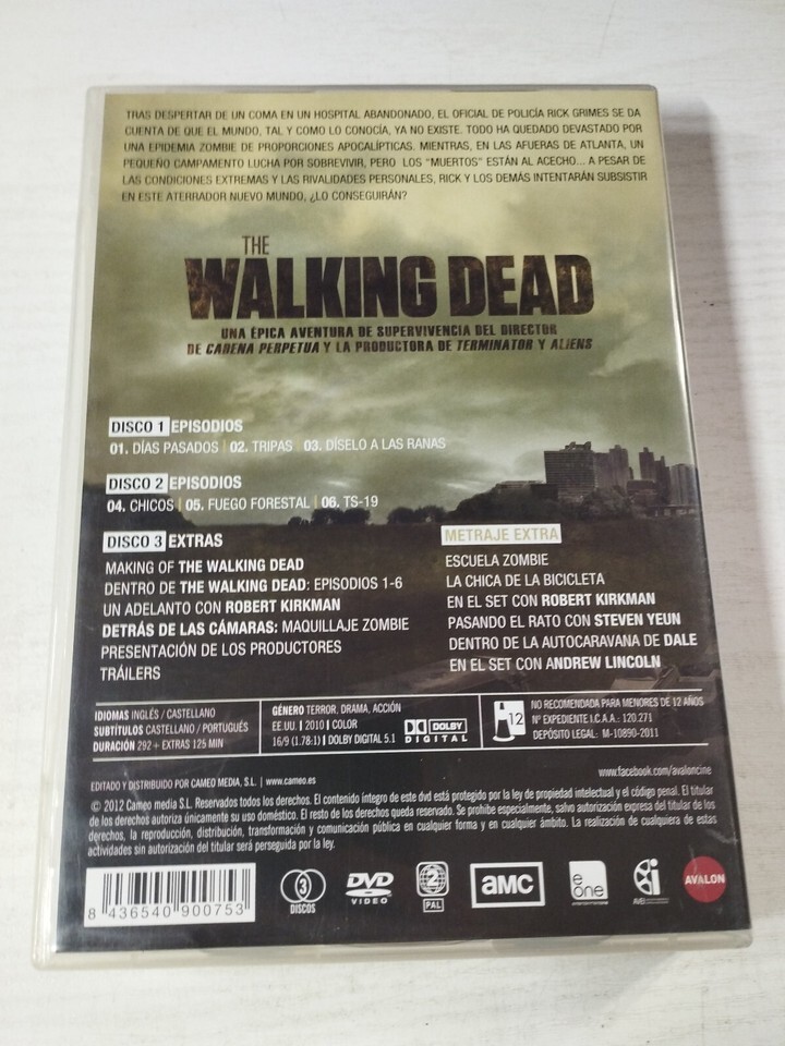 The Walking Dead Saison 1 Complète - DVD Espagnol Anglais Région 2 Am Item image 2