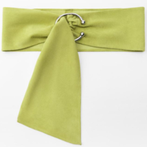 ZARA BNWT 2024. LIME GREEN LEATHER BELT PIERCING BUCKLE. 1736/210 - $67.08