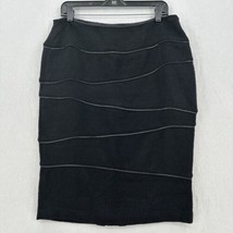 Lafayette 148 Skirt Womens 12 Black Wool Blend Lined Zipper Accent Mob C... - $34.99