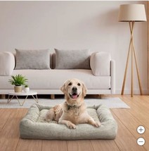 Kirkland Signature Dog Bed Beige Channeled Bolster 32&quot; X 42&quot; Pet Non-Skid - $1,501.49 MXN
