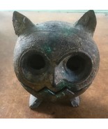 Vintage 1960&#39;s Owl Candle Holder Cast Iron Bronze Finish, Unused w. Japa... - $102.78 CAD