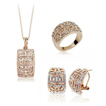 2021 New Design Hot Sale gold-color Austria Crystal Jewelry Set For Women - £18.51 GBP