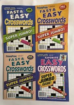 Lot of (4) Favorite Fast &amp; Easy Crosswords Super Jumbo Puzzle Books 2020/21  - £18.40 GBP