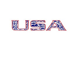 USA Guns American Flag Logo Vinyl  Sticker Decal 6&quot; color  Republican USA - $3.95