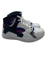 Nike Air Huarache PRM QS Basketball Shoe White Blue Black Mens Size 8.5 - £97.98 GBP