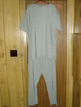7X Plus Size Ladies Cotton Shirt &amp; Pant Set Grey New! - £20.54 GBP