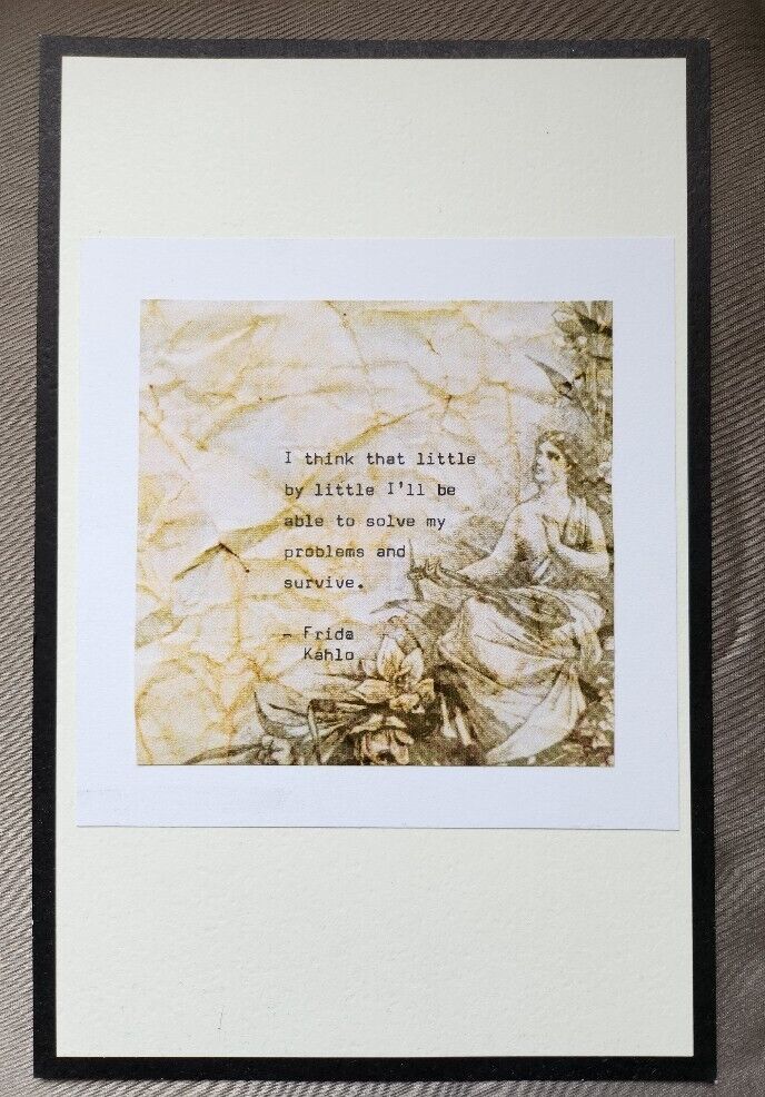Quote Frida Kahlo Inspiration Motivation Handmade Vintage Typed Gift - $4.85