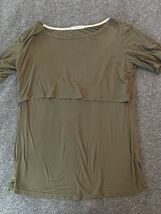 Bearsland Women&#39;s Nursing Top Olive Green Short Sleeve Size Medium - $214.25 MXN