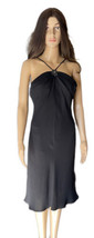 Sexy Black Evening Cocktail Dress with V-neck Pendant Above Knee Size 10 - £16.07 GBP