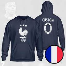 France Custom Name Champions 3 Stars FIFA World Cup 2022 Navy Hoodie - £39.83 GBP+