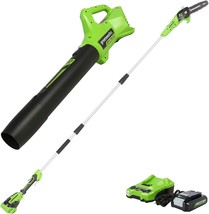 Greenworks 24V 8&quot; Pole Saw 2.0Ah Battery and Charger with 24V Blower - £207.56 GBP