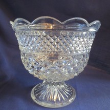 Vintage Anchor Hocking Wexford Footed Pedestal Compote Trifle Bowl 7&quot; Tall - $25.00