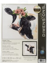 Dimensions Counted Cross Stitch Kit 12&quot;X12&quot;-Sweet Cow (14 Count) - $28.54