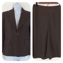 Banana Republic Women&#39;s Wool Silk Brown Pinstripe Skirt Suit Jacket Mixed Sizes - £25.76 GBP