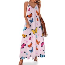 Mondxflaur Butterfly Summer Dresses for Women V-neck Sleeveless Long Dress - $32.99