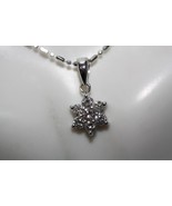18K White Gold Diamond Diamond Cluster Flower Pendant on 15&quot; Fancy Beade... - $702.86 CAD
