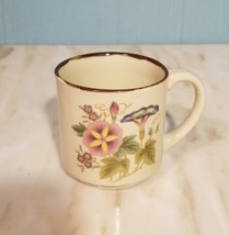 Floral Flower Coffee Mug Cup Made In Japan 3.5&quot; Tall White Floral - $8.65