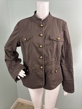 Talbots Women&#39;s Brown Button Front 4 Pocket Jacket Size 14 - $31.67