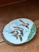 Rustic Flock of Flying Canadian Gees &amp; Sun Painted Small Wood Tree Branc... - $11.29