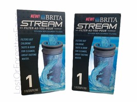 Brita Stream Water Replacement Pitcher Filters 2pk NEW - £19.82 GBP